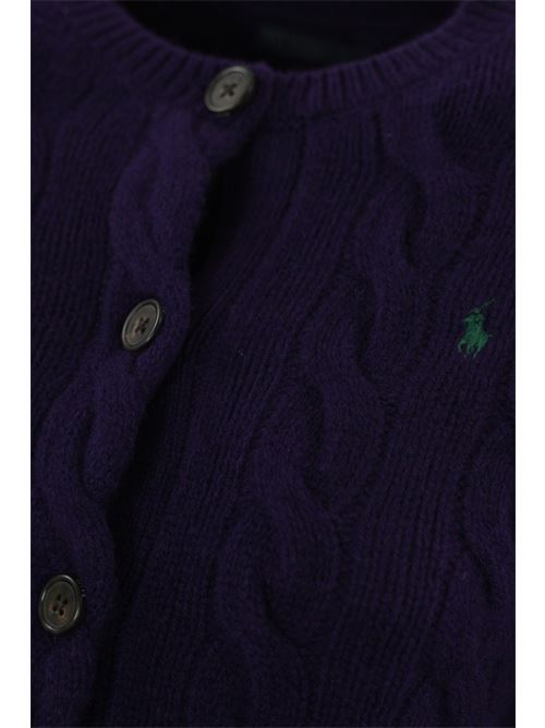 Cardigan intrecciato viola POLO RALPH LAUREN | 211 910443016